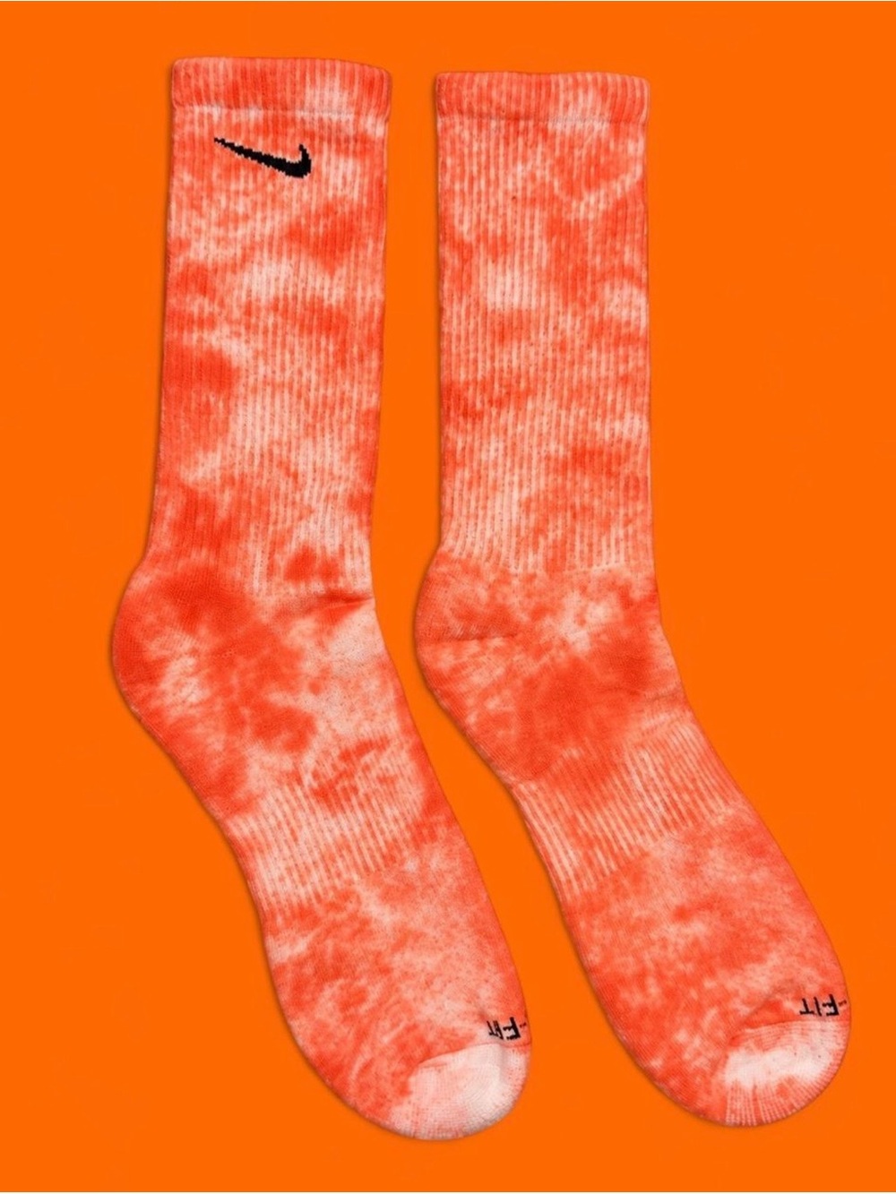 Nike Orange Tie-Dye Crew Socks